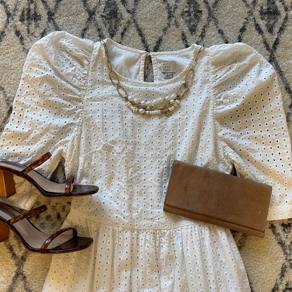 A New Day SMALL Midi Eyelet Dress